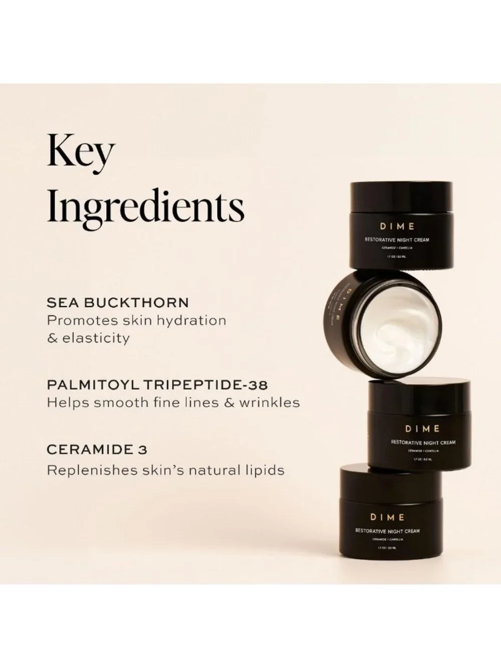 Restorative Night Cream - Anti-Aging Moisturizer with Ceramides & Peptides